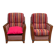 2 Art Deco inspired armchairs Cavel France 2000s