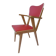 1960s wooden chair with armrests and faux leather seat