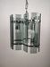 Mid-Century Suspension in Smoked Glass and Chrome Metal, Veca Style