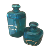 Set of duck blue jars