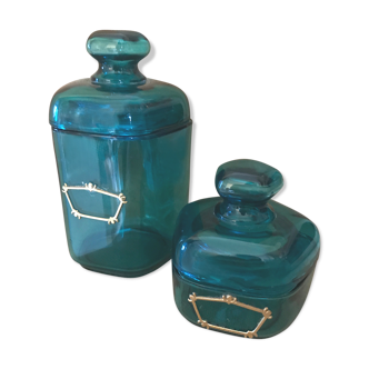 Set of duck blue jars
