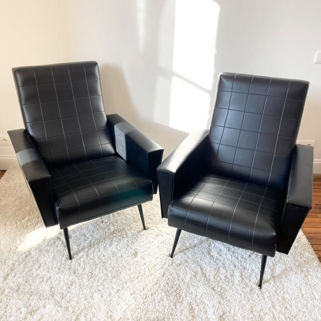 Black skai armchair