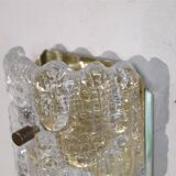 Pair of crystal and brass wall sconces by Carl Fagerlund
