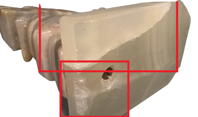 Pair of Aztecs 70's bookends in Agatha - Tellez Mines Serre Hbar - Handmade - Mexico