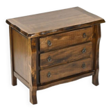 Commode à trois tiroirs en orme teinté