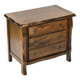 Commode à trois tiroirs en orme teinté