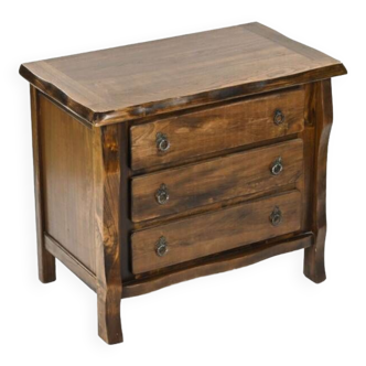 Three-drawer chest of drawers in tinted elm