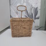 Wicker utensil storage basket