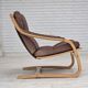 1970s, Swedish design by Åke Fribytter, armchair, leather, bentwood.
