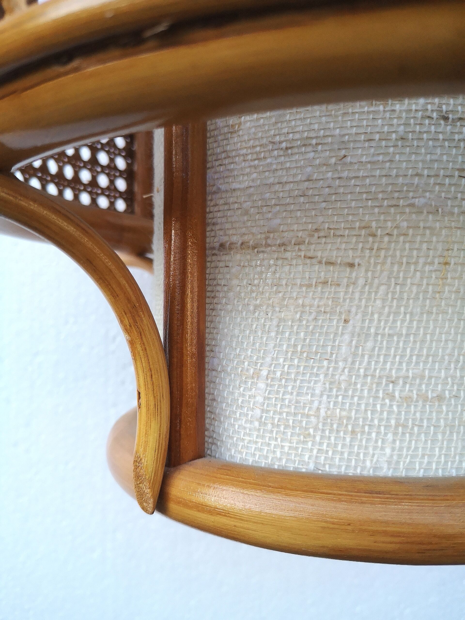 Vintage rattan and canning chandelier