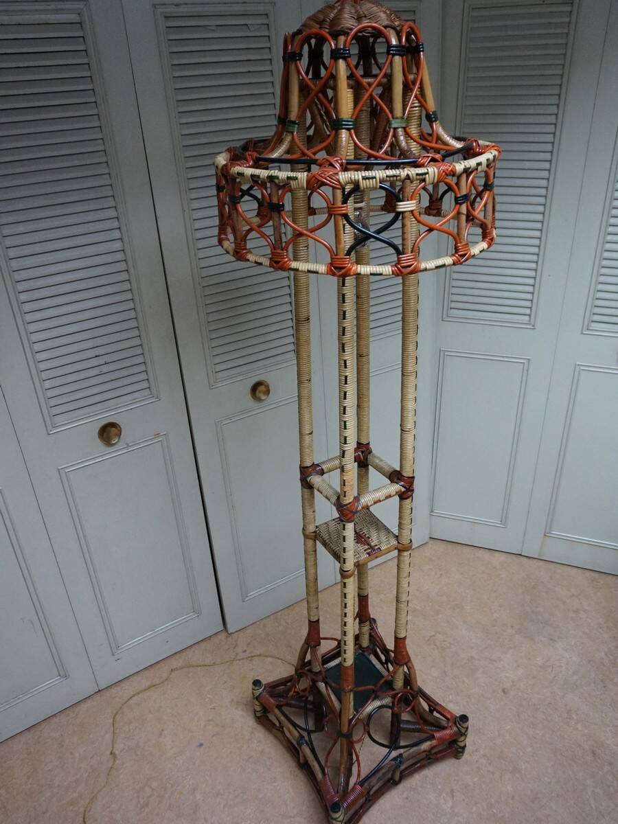 Rattan Wicker Floor lamp, around 1900