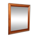 Italian walnut wood square mirror – elegant 1970s design