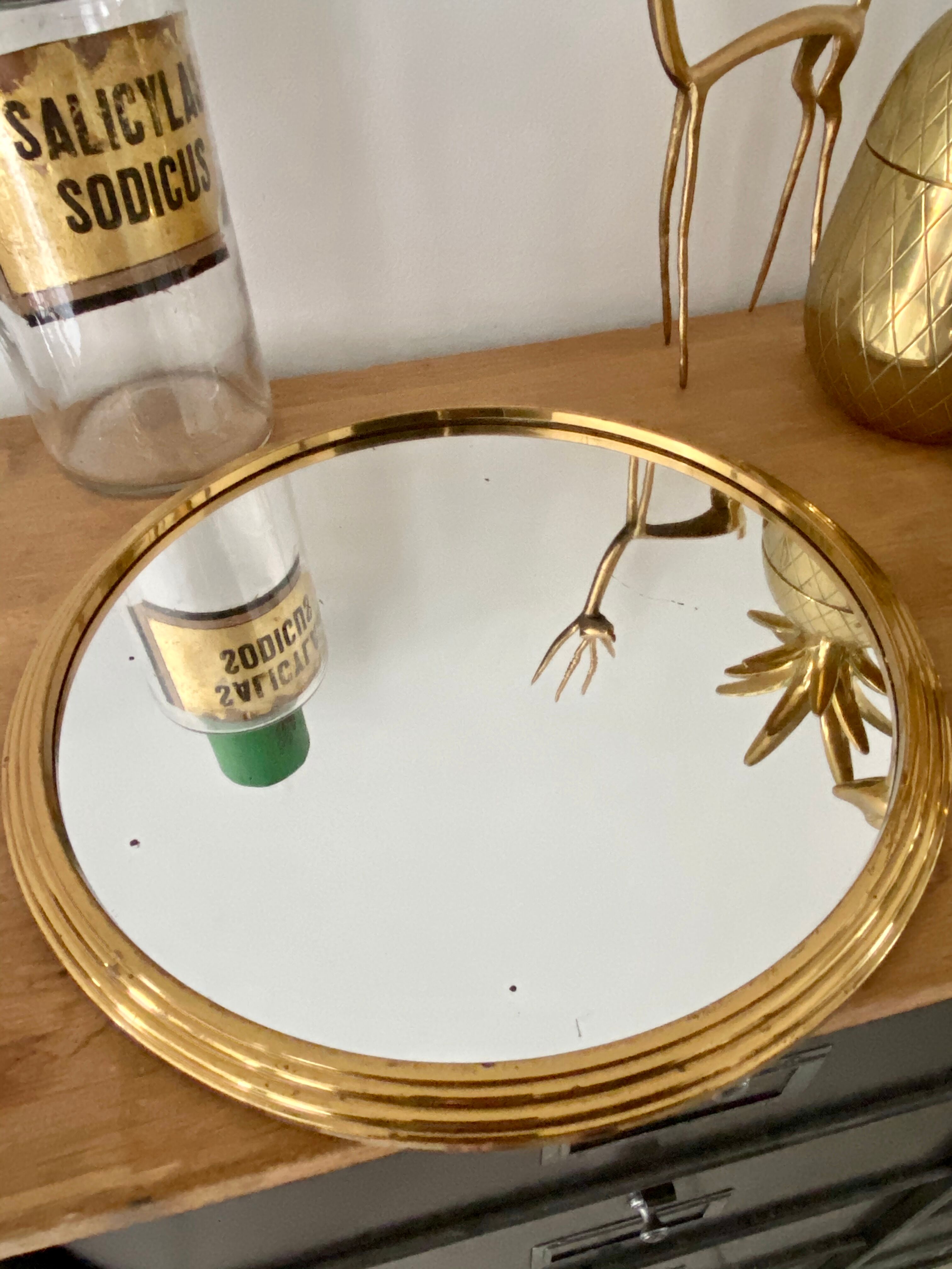 Round mirror tray 29cm