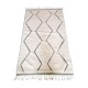 Magnificent Berber carpet Béni Ouarain green and white with diamonds and braided border