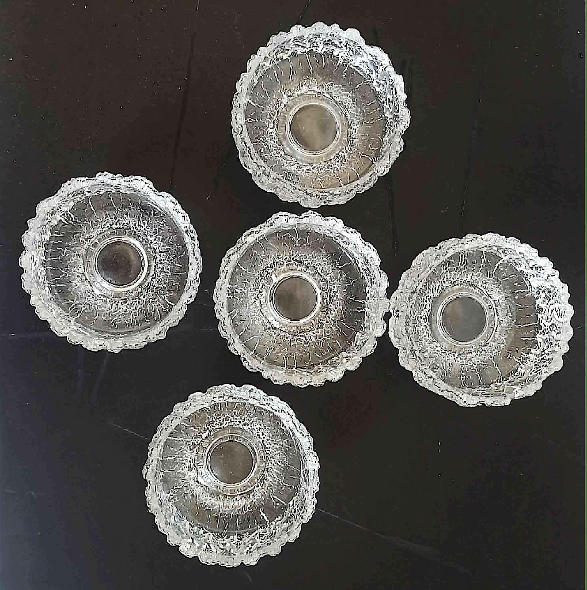 Set of 6 fruit bowls Ittalia 1970s Diameter 11.2 cm