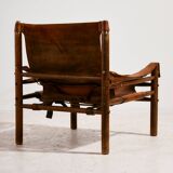 Hungarian calf leather lounge chair