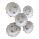 5 assiettes creuses anciennes modèle "Oreste" de Digoin Sarreguemines