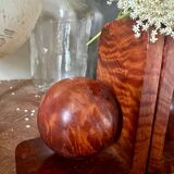 Art Deco bookends in elm burl