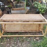 Vintage rattan planter