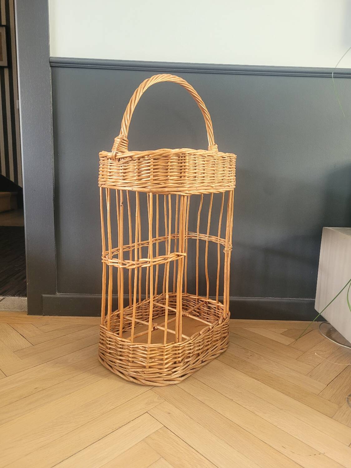 Rattan serving trolley