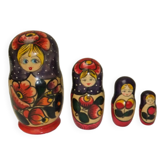 Wooden russian dolls matrioshka flower decor