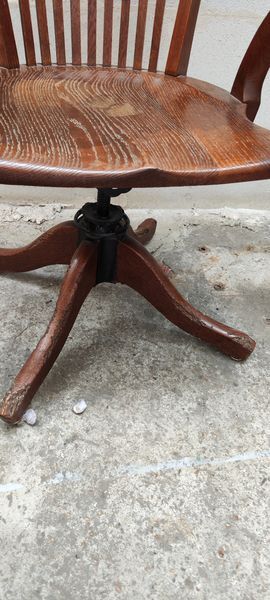 Old American office chair circa 1940 in oak
