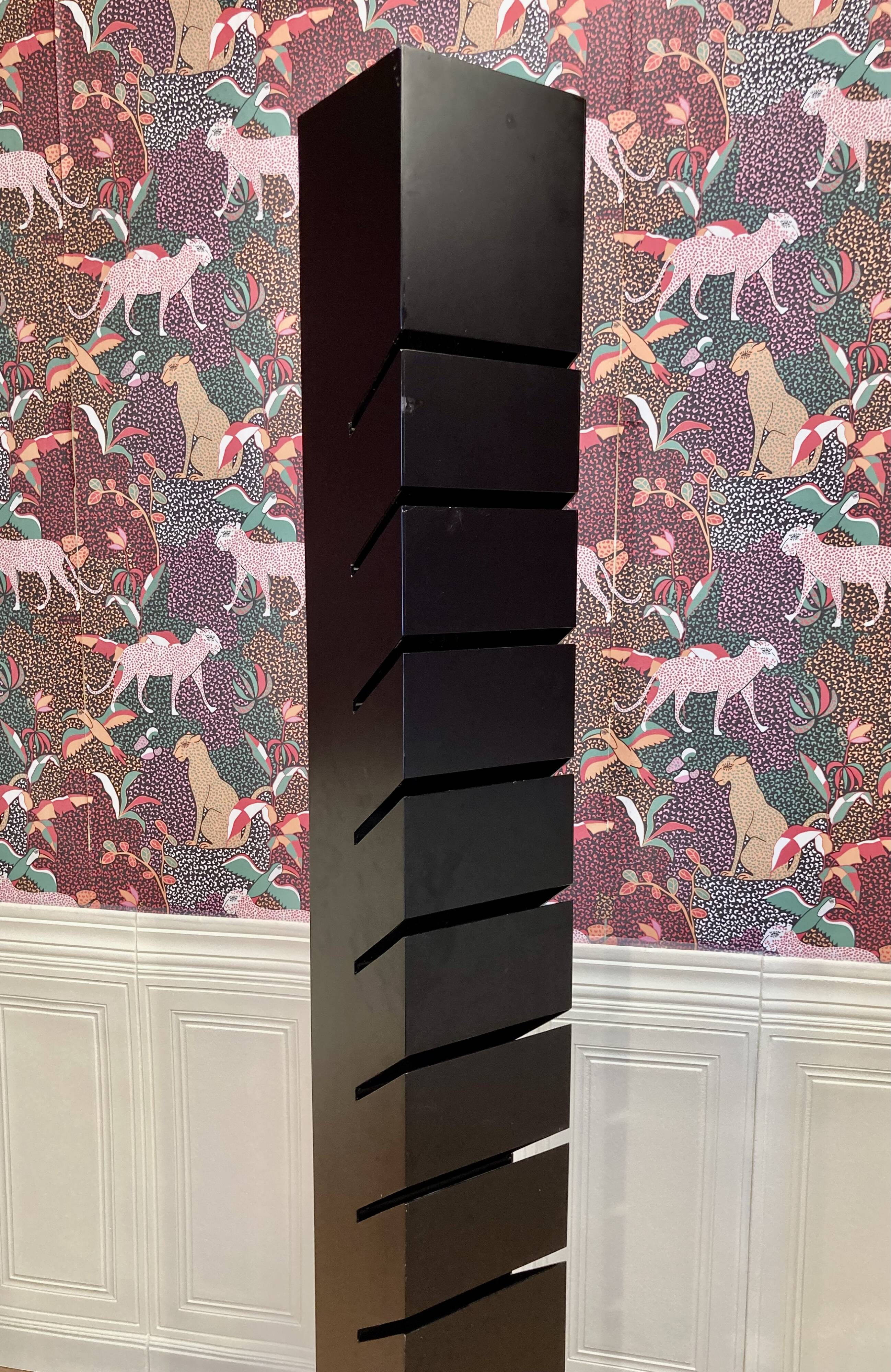 Black steel floor lamp