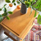 Blonde wood bedside table