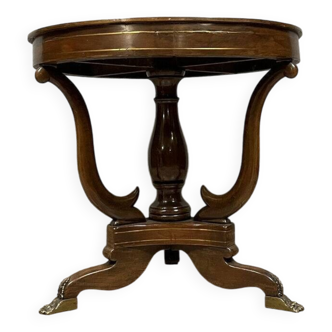 Lombard table from the Empire period in mahogany and brass trim circa 1820