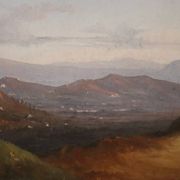 Panoramic view of Naples, oil painting on canvas, Italy 19th century