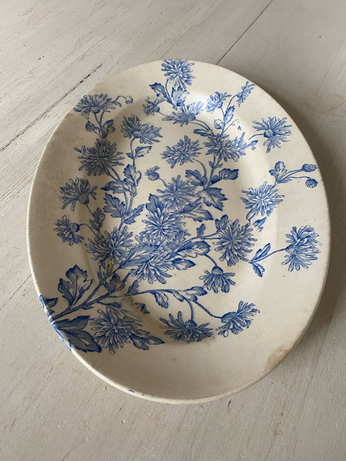 Longwy earthenware oval dish