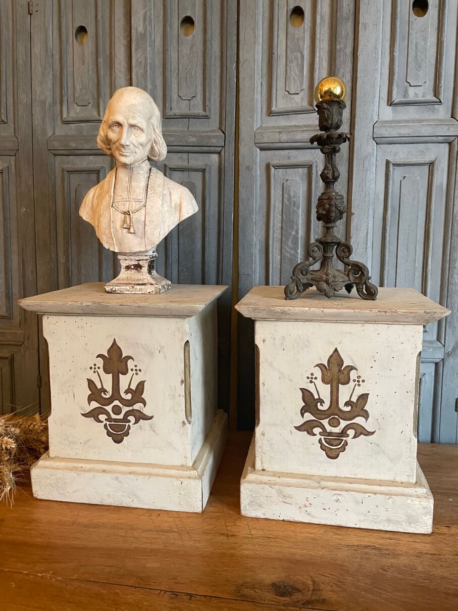 2 x French church consoles