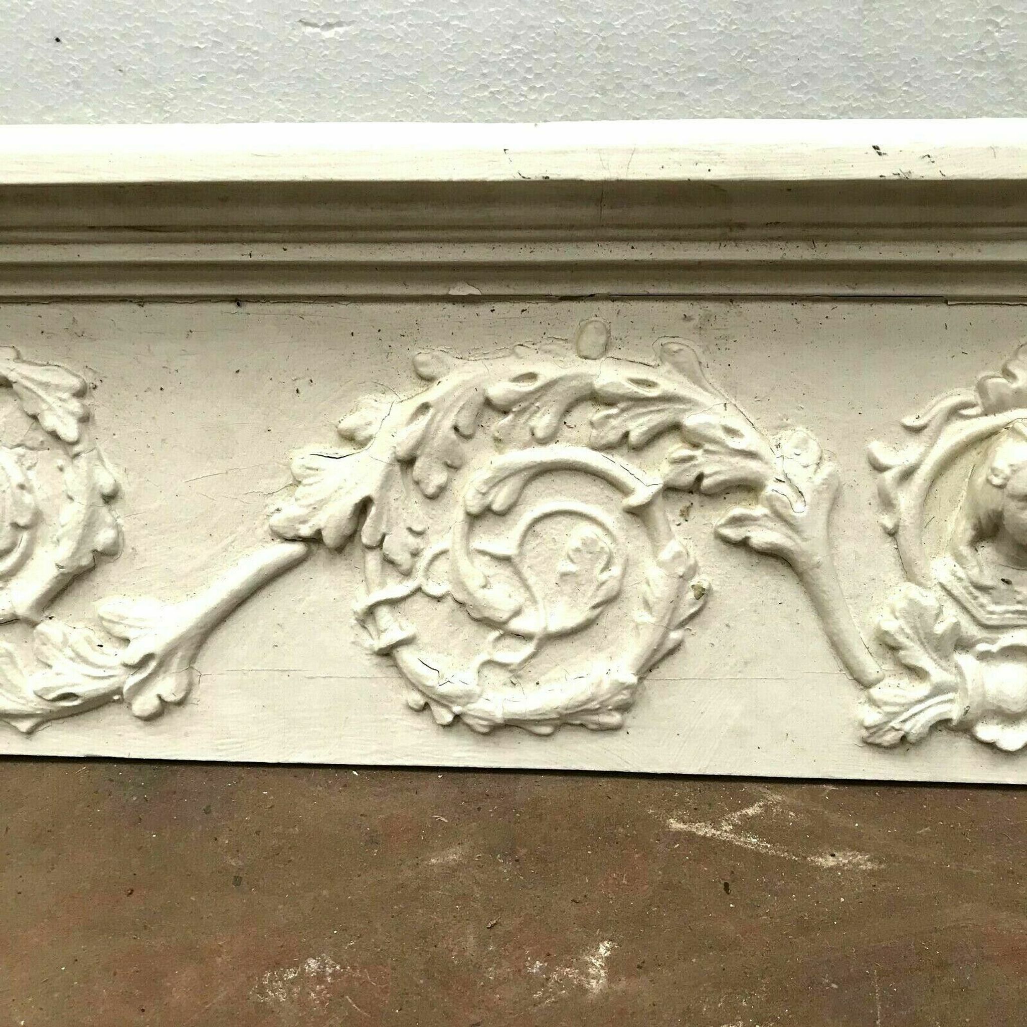 Door front or decorative panel in wood and patinated stucco 20th century
