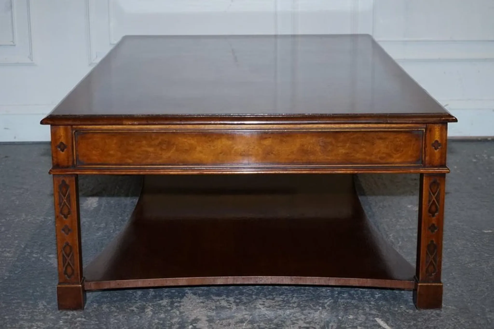 Large Georgian Coffee Table in Walnut Burr by Brights of Nettlebed London