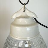 Vintage White Porcelain Pendant Light, 1970s