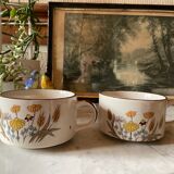 Vintage stoneware lunch cups