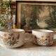 Vintage stoneware lunch cups