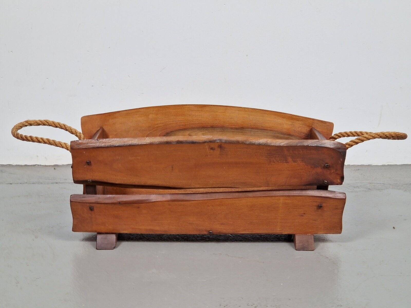 Brutalist Rope Magazine Rack, 1960s