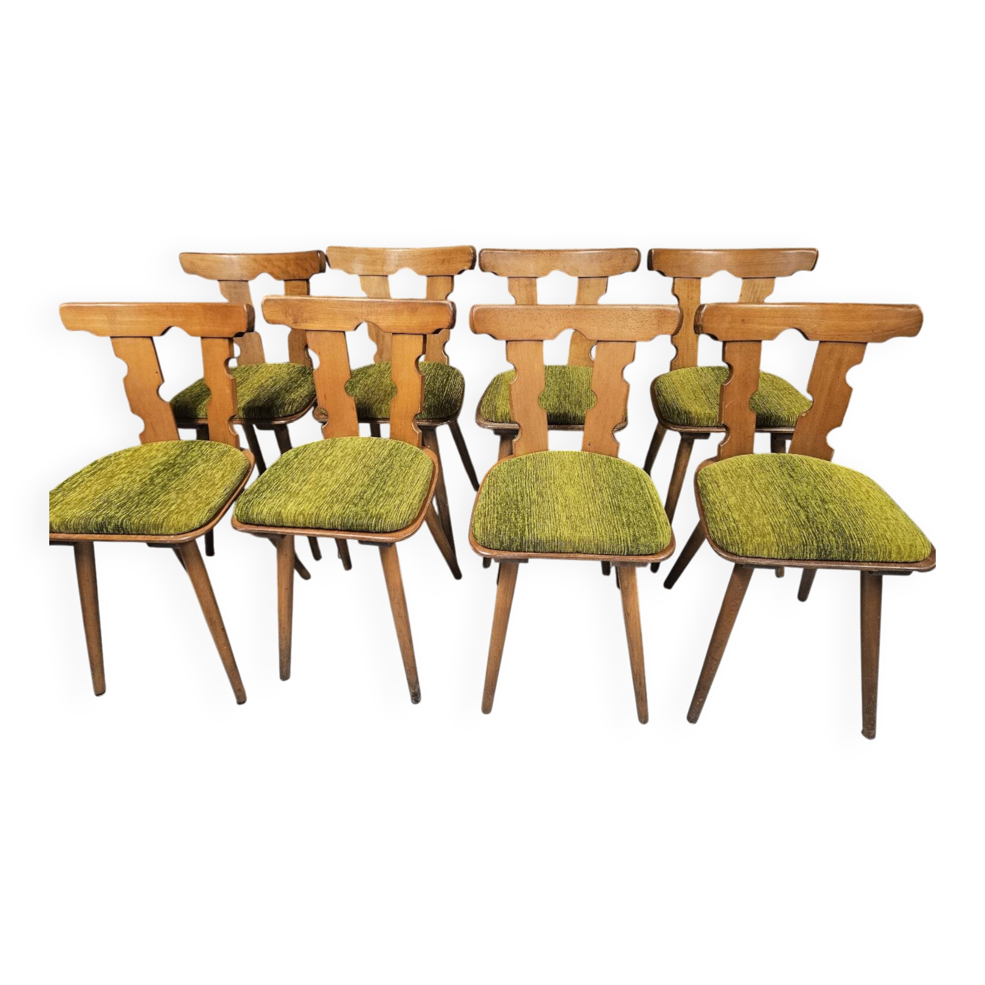 Lot  8 chaises bistrot 1970"