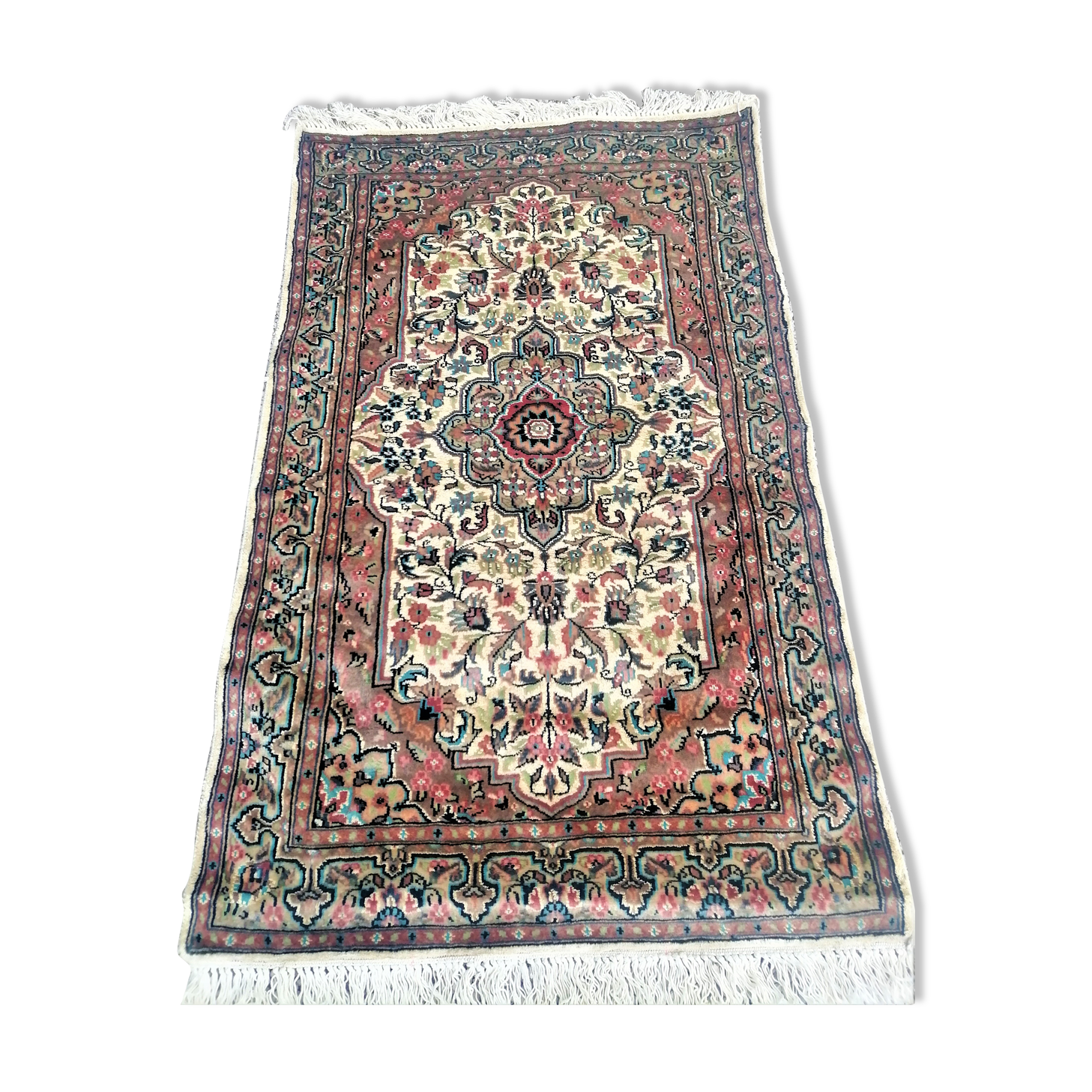 Ancient Persian carpet wool and silk 151 x 91