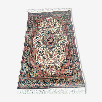 Ancien tapis persan laine et soie 151 x 91cm