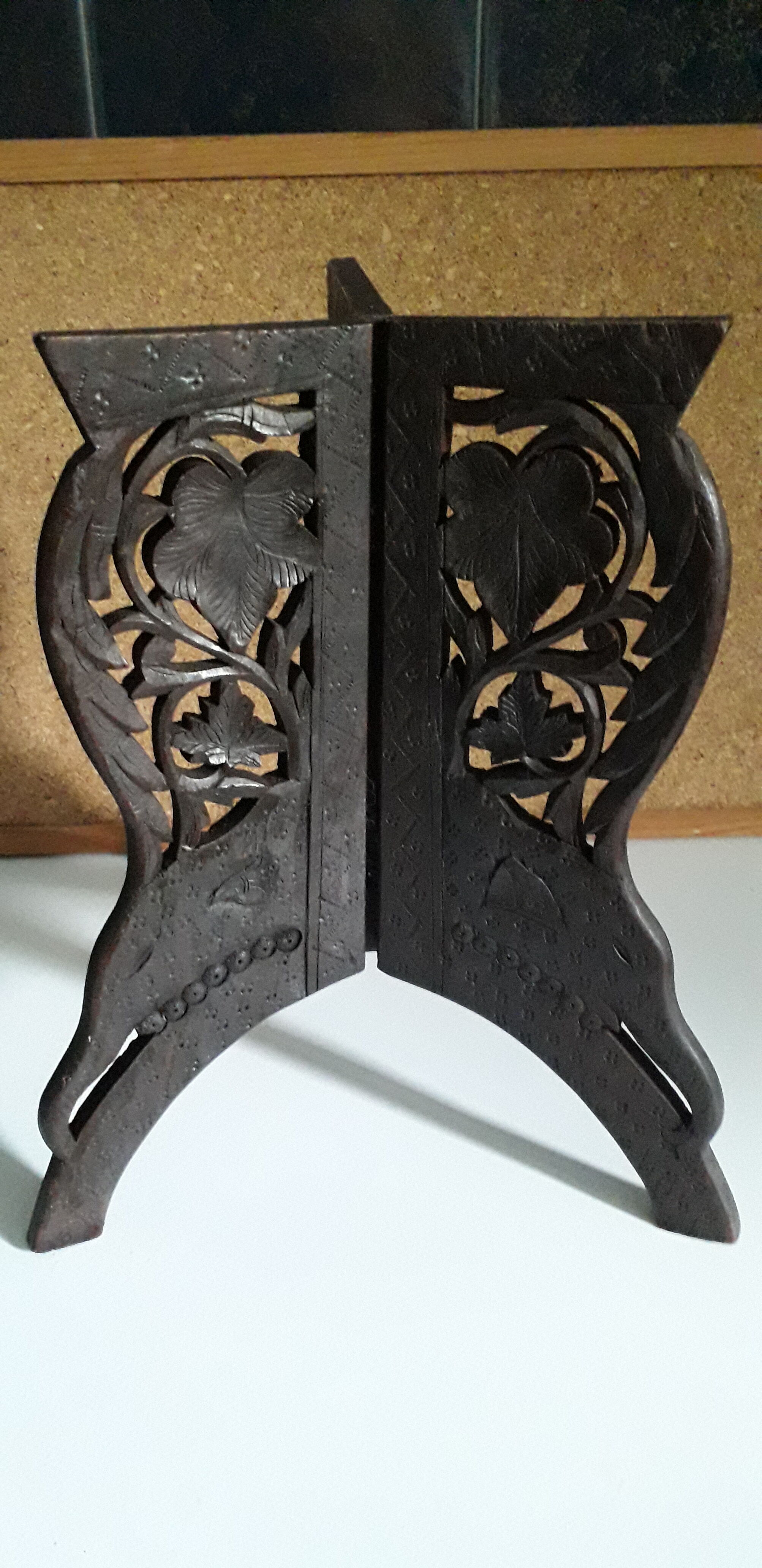 Old coffee table carved in teak wood