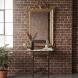 Antique Art Nouveau gilded mirror, 138cm