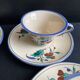 Set of 4 handmade cups and saucers – Hand-painted – Izni style