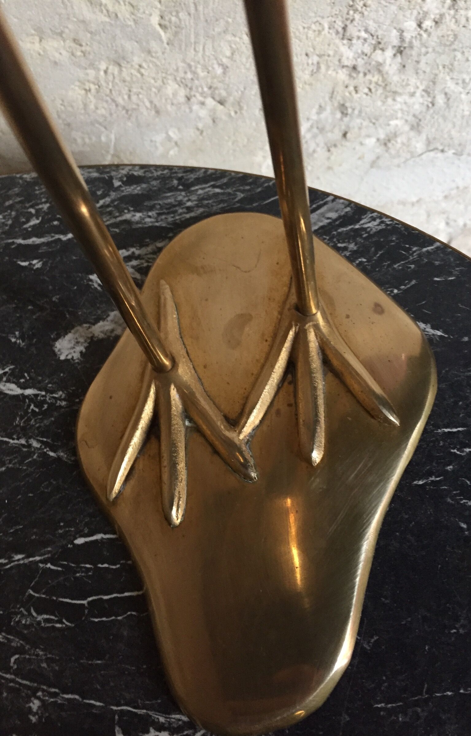 Pair of herons in brass