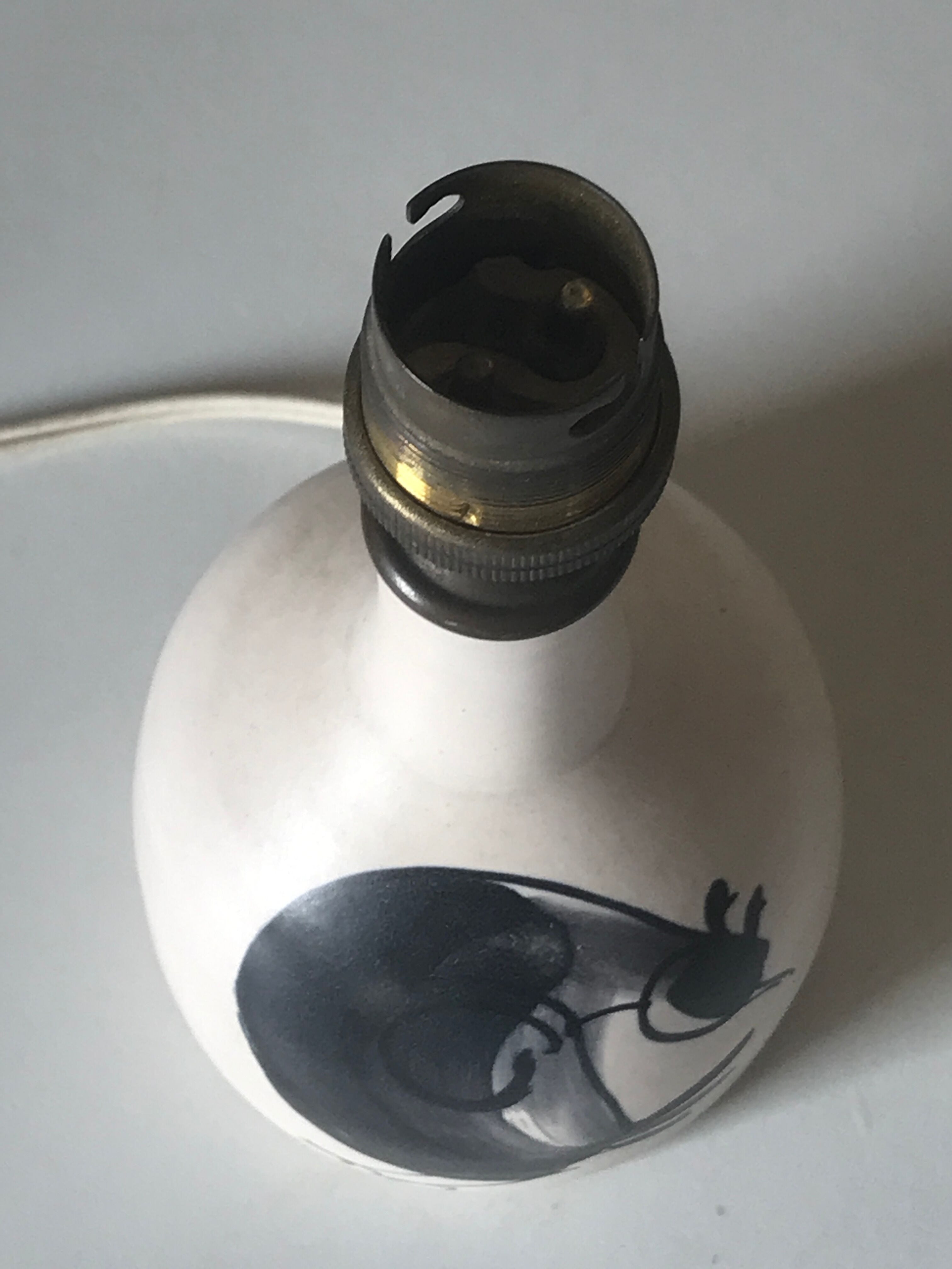 Ceramic lamp foot signed vintage 50 years