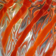 Ribbed 'Corallo Oro' vase by Alfredo Barbini, 1960s