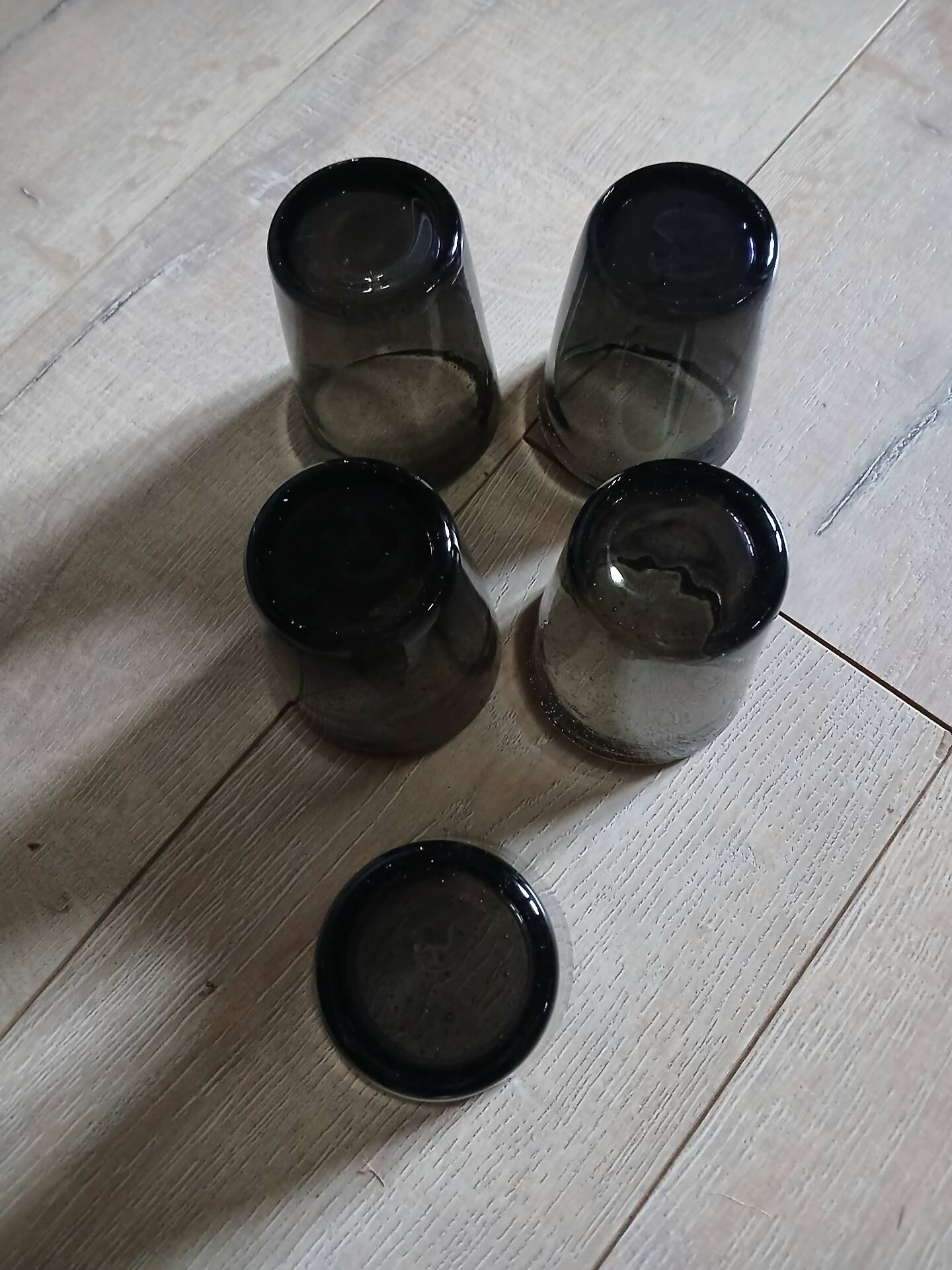 5 bubble glass water glasses