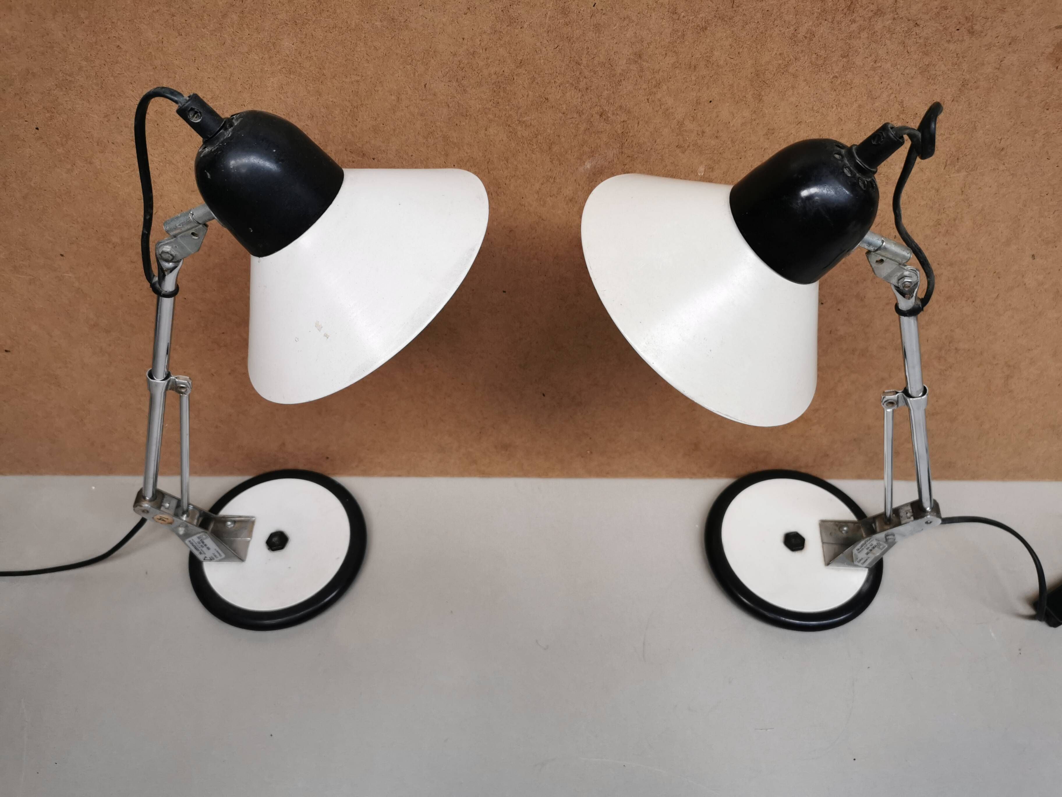 Pair of vintage desk lamps from the 60s and 70s aluminor