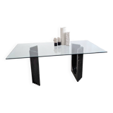 Glass & Black Marble Dining Table by Carlo Scarpa for Cattelan 1970's